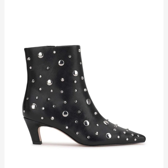 Studded Black Ankle Boots - Picture 4 of 6